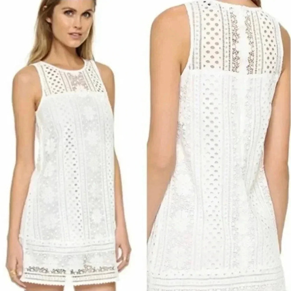 Cupcakes & Cashmere Ivory Lace Luka Shift Dress Size Medium - Picture 14 of 15